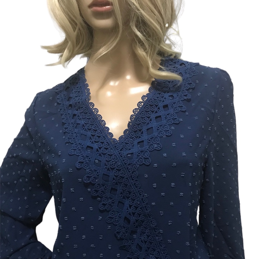 Textured Blue Blouse - Picture 2 of 8